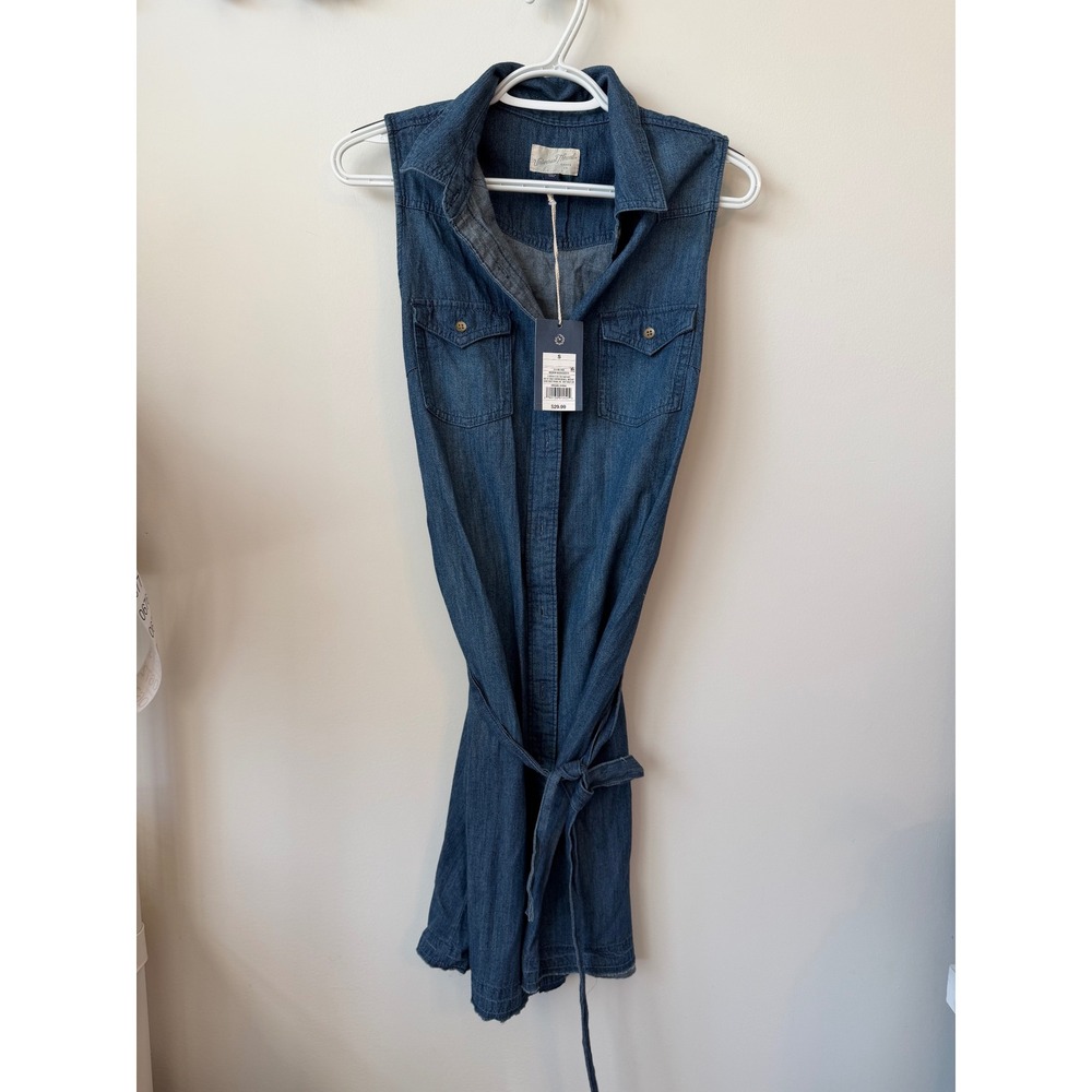 Universal Thread Womens Sleeveless Denim Shirt Dress Medium Wash Blue Small NWT